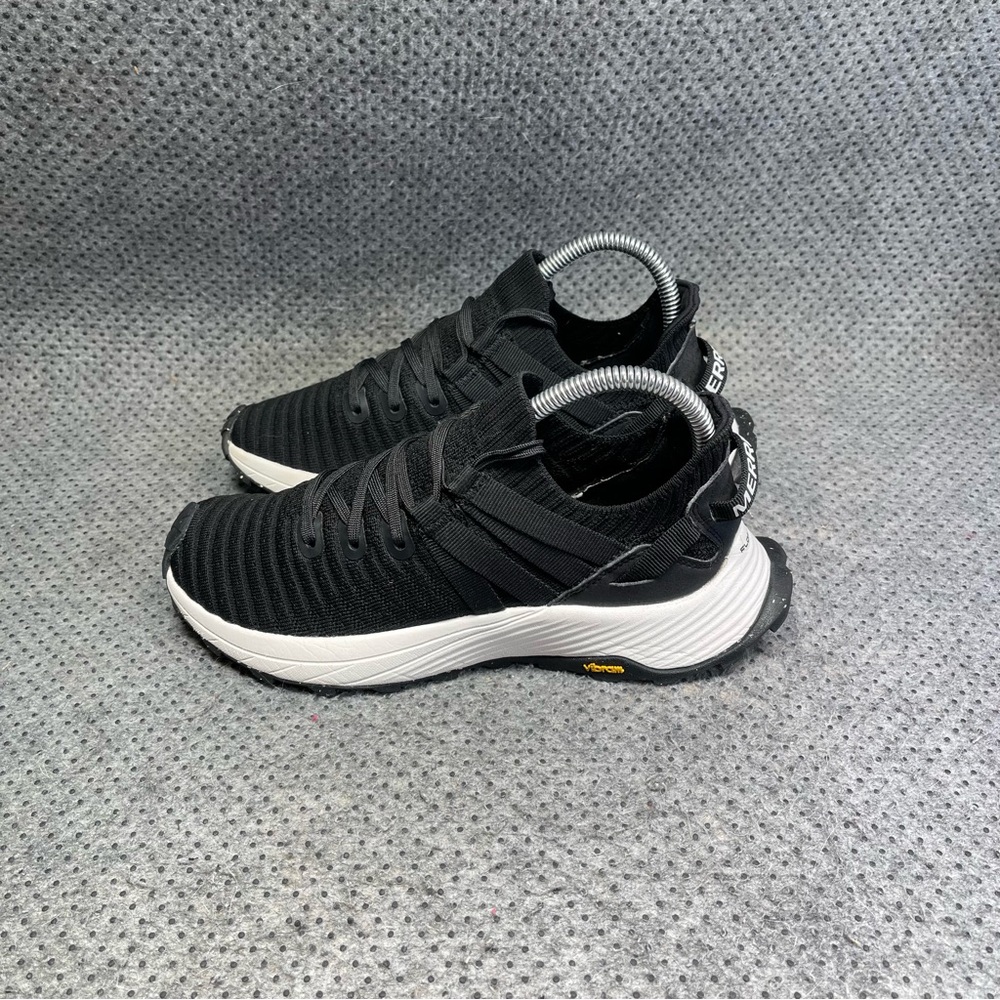 Black Knit Women's Athletic Sneakers with White Sole
